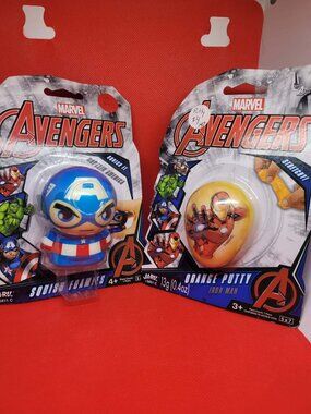 2 NEW Marvel Avengers Toys Putty and Squish Foamies Iron Man Captain America